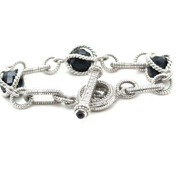 Judith Ripka 925 Encased Onyx Toggle Bracelet - Picture 2 of 5